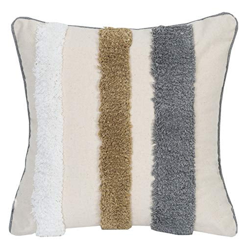Faycole Morocco Tufted Throw Pillow Case with Tassels Boho Farmhouse Cushion Covers for Sofa Couch Home Décor 18x18 Inches Cream Beige Faycole Morocco Tufted Throw Pillow Case with Tassels Boho Farmhouse Cushion Covers for Sofa Couch Home Décor 18x18 Inches Cream Beige